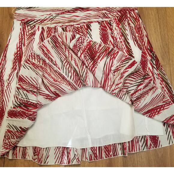 Apt 9 Career Classic Graphic Fit & Flare Skirt Cream Rust Browns Pls Size 16 - Picture 4 of 6